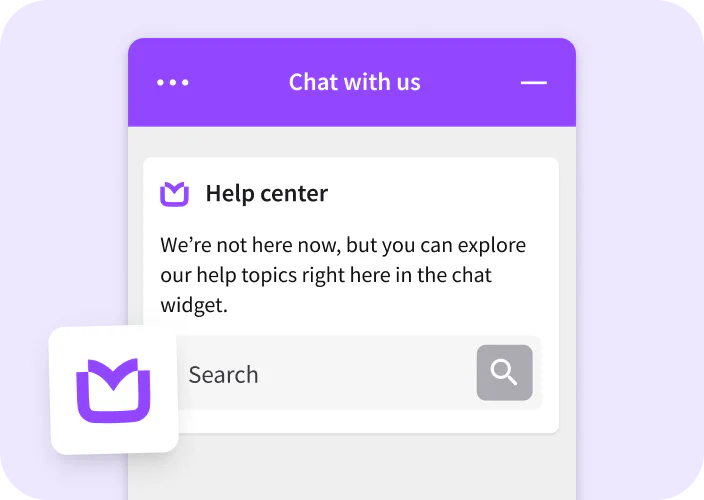Screenshot of the KnowledgeBase in the LiveChat®’s chat widget