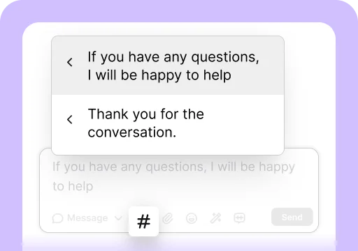 Canned responses is one of the areas available in the chat feed inside the LiveChat® agent app. They let you send predefined messages with just a few clicks.