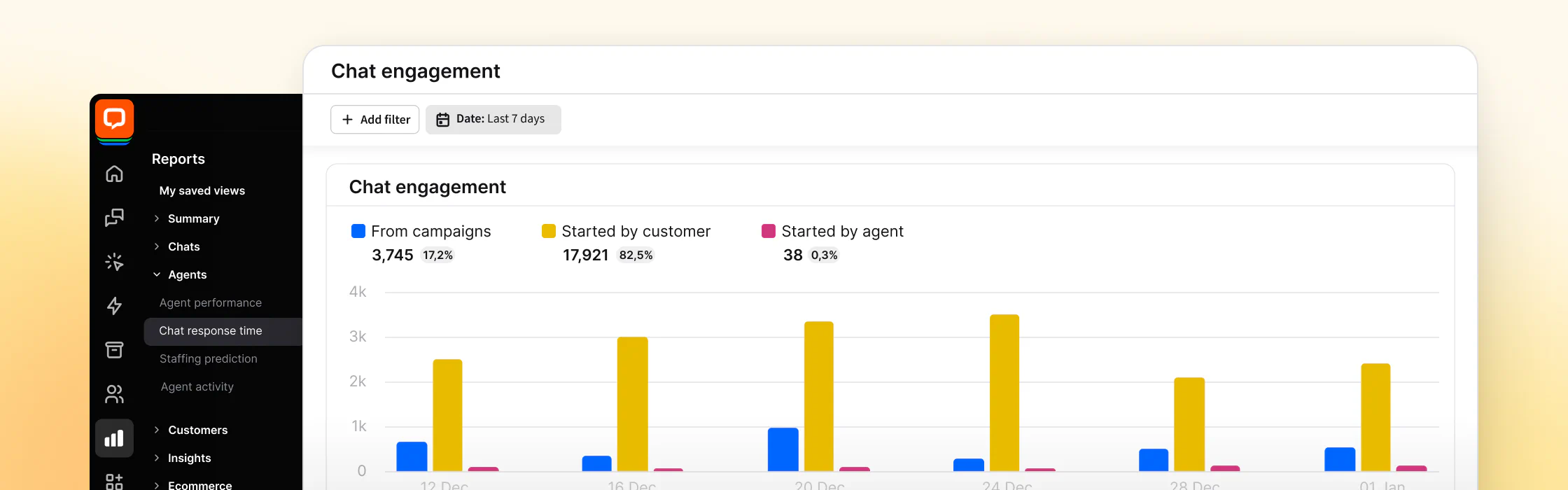Phone showing LiveChat welcome screen during a live sports event for a customer placing a bet