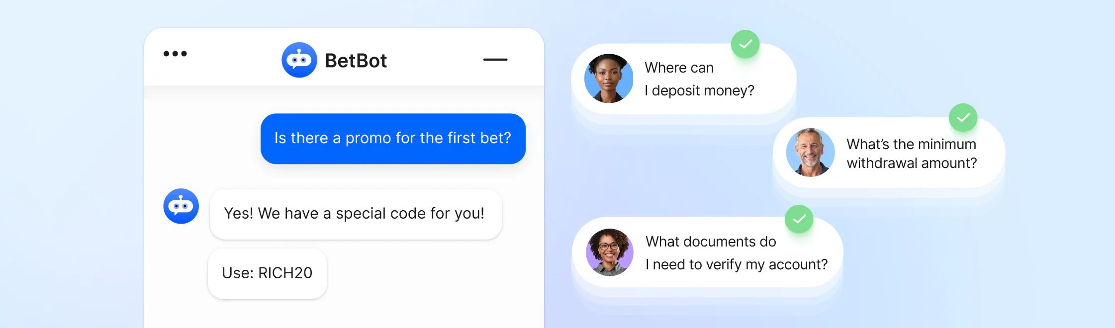 Chatbot handling repetitive questions on a gaming platform